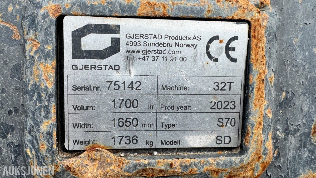 2024 Gjerstad graveskuff m/tenner1700L S70HK,