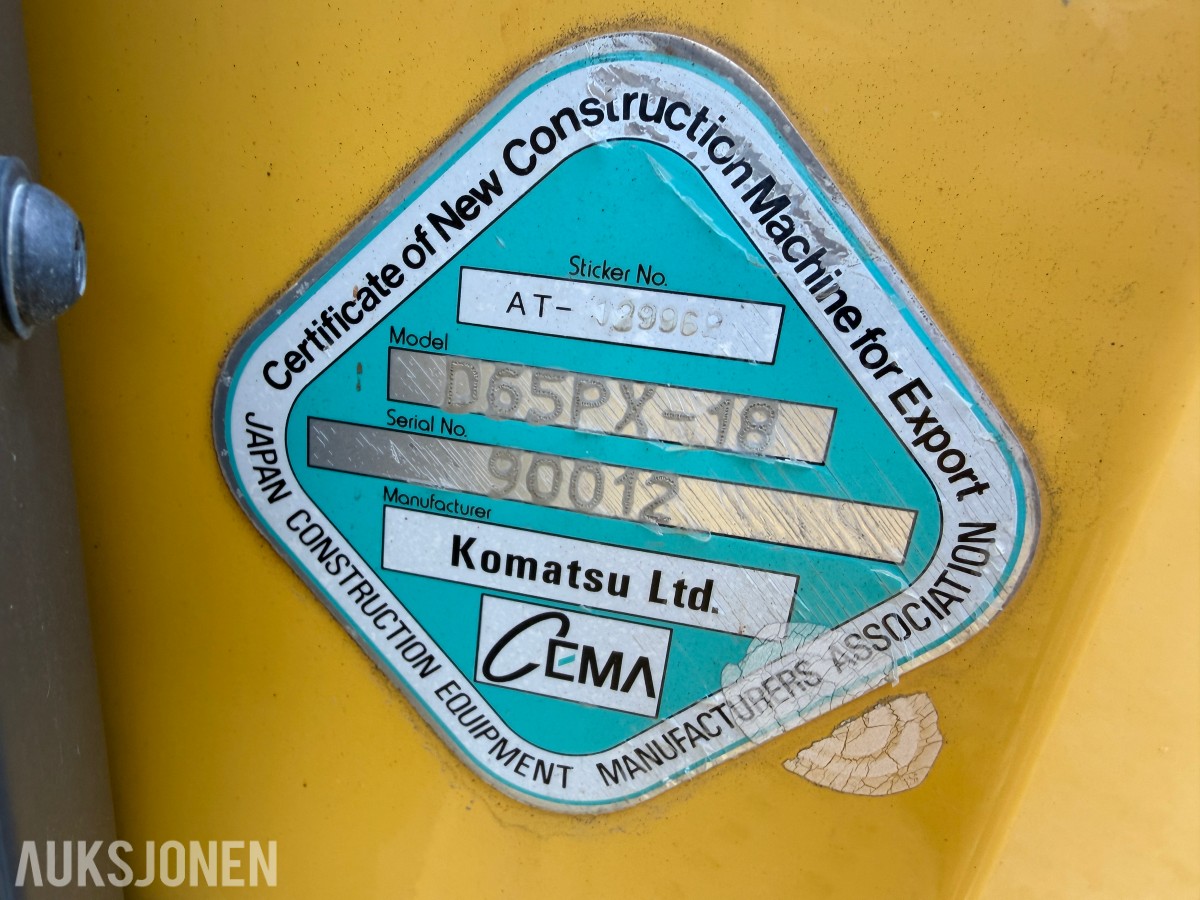 2015 Komatsu D65PX-18 Bulldozer