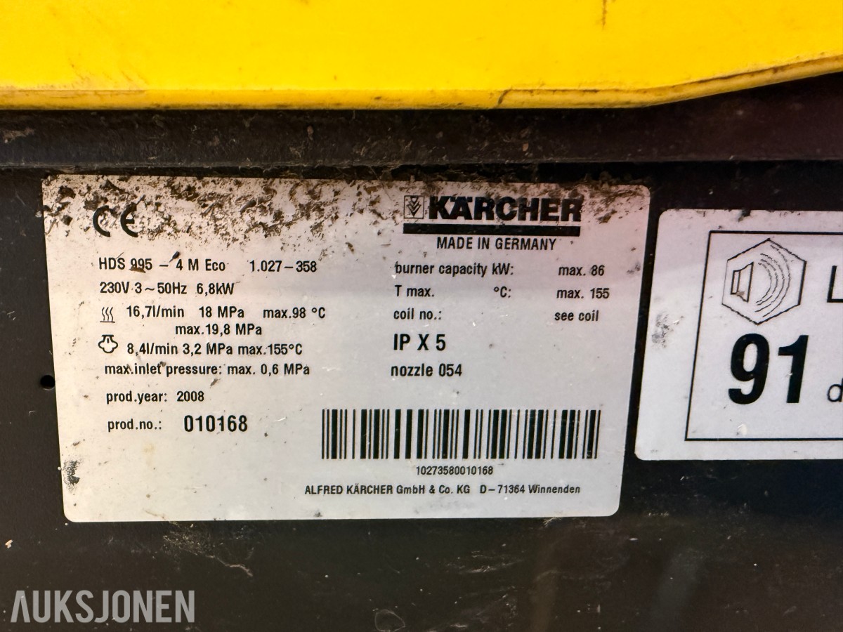 Kärcher HDS 995-4 M Eco varmtvannsvasker – 2008