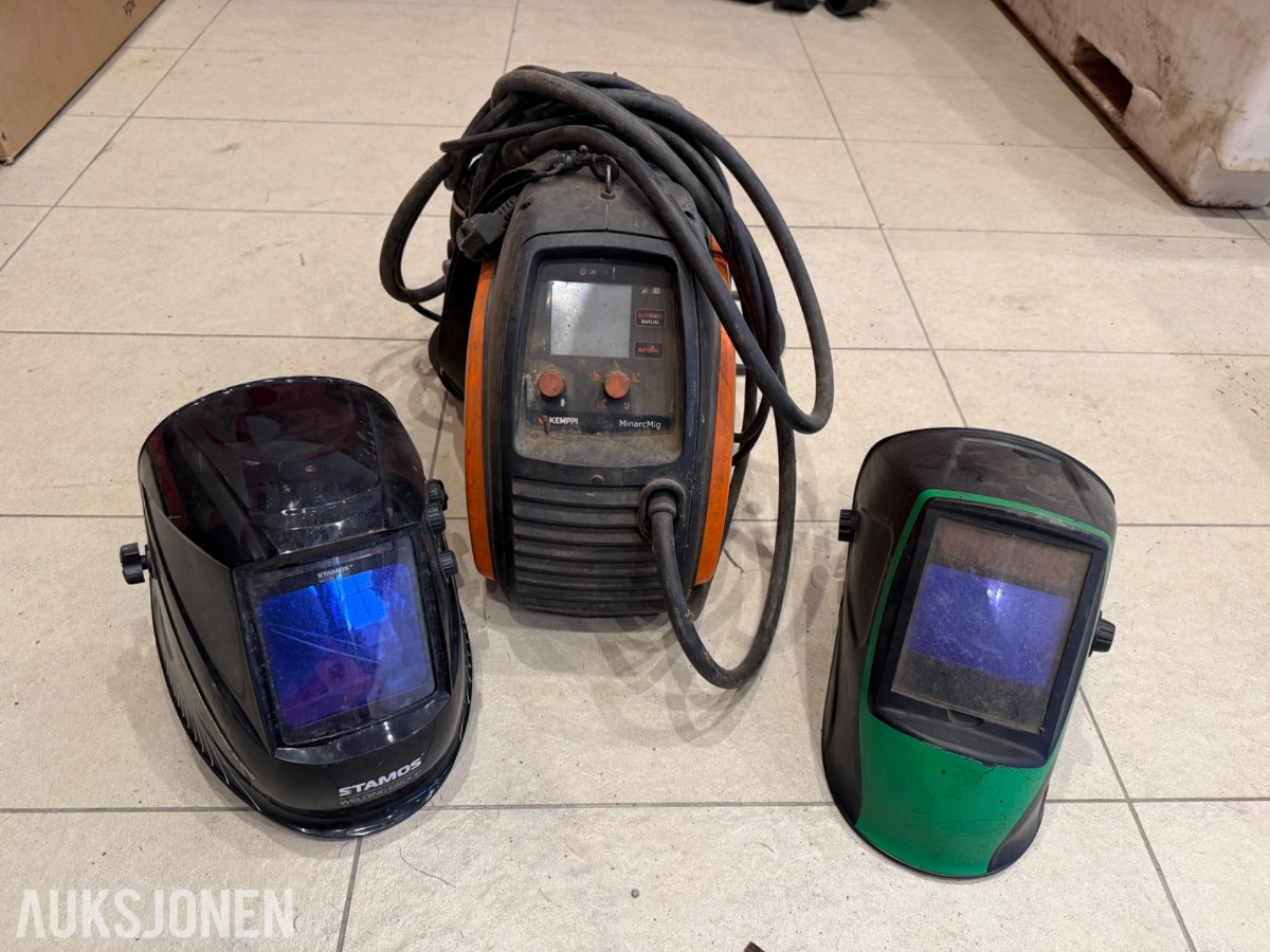 Kemppi MinarcMig Evo 200 sveiseapparat med 2 masker og kabler