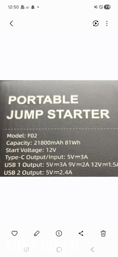 Ny kraftig jumpstarter/batteribank Kjekk å ha med på bilferien