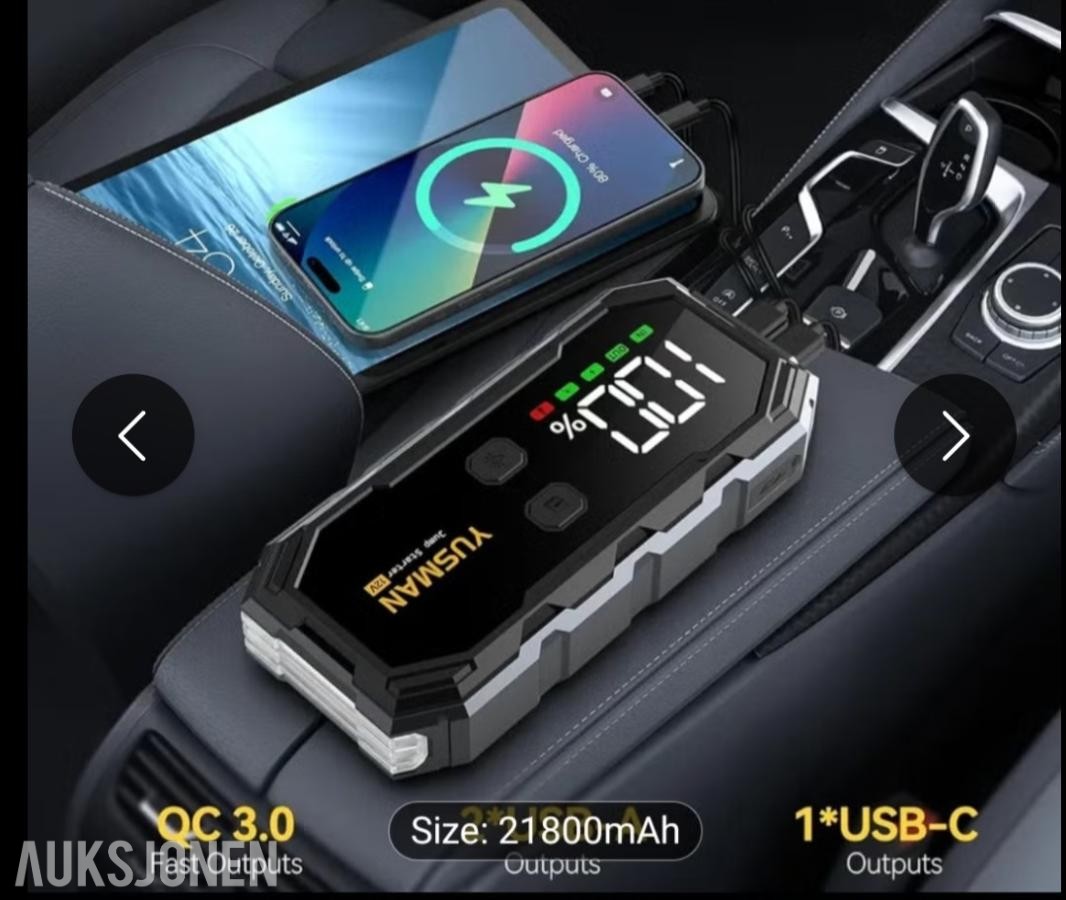 Ny kraftig jumpstarter/batteribank Kjekk å ha med på bilferien