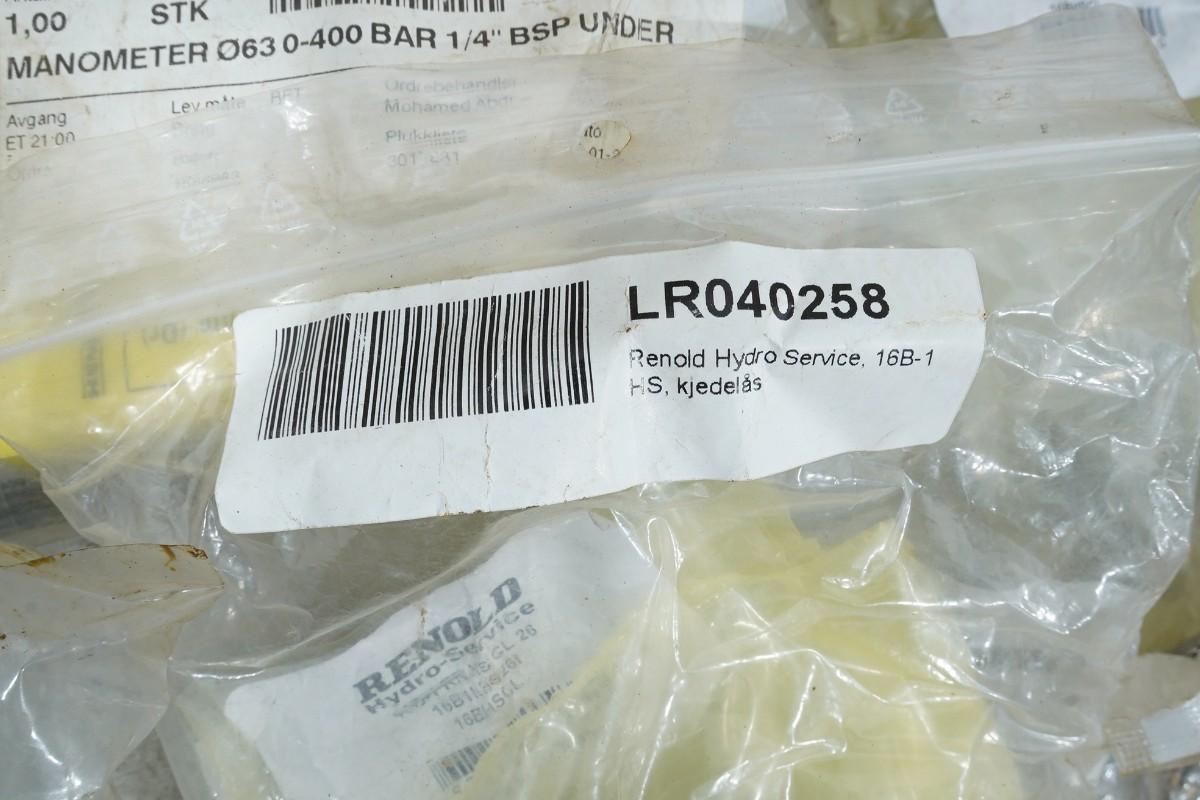 Parti med hydraulisk vinsj, Henriksen HTH 2.5, rullekjeder og industrideler