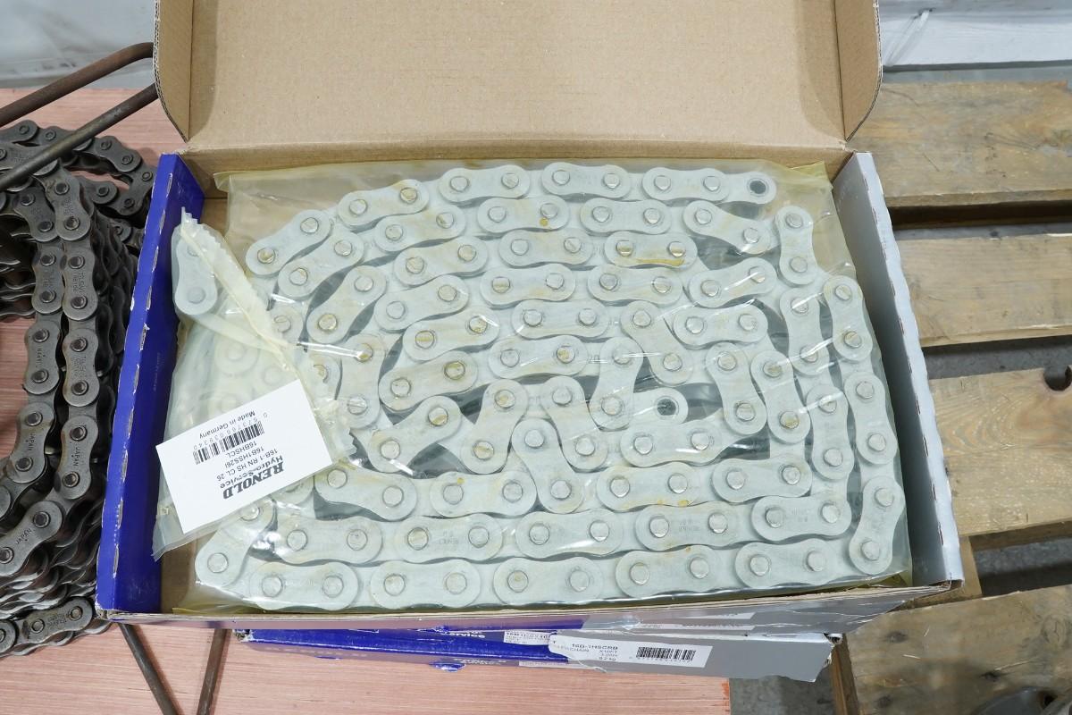 Parti med hydraulisk vinsj, Henriksen HTH 2.5, rullekjeder og industrideler