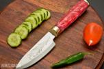 UNIKT HÅNDLAGET KJØKKENKNIVSETT – 5 KNIVER I 14C28N STÅL