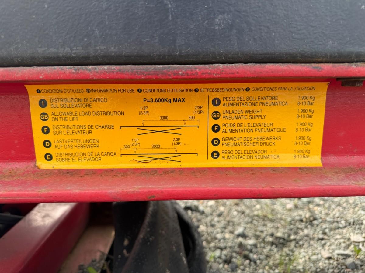 ERCO 3600 kg løftebukk / sakseløfter 400V 3FAS med kontrollboks