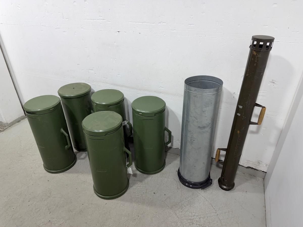 Komplett militær feltovn – teltovn med pipe og transportkasser 