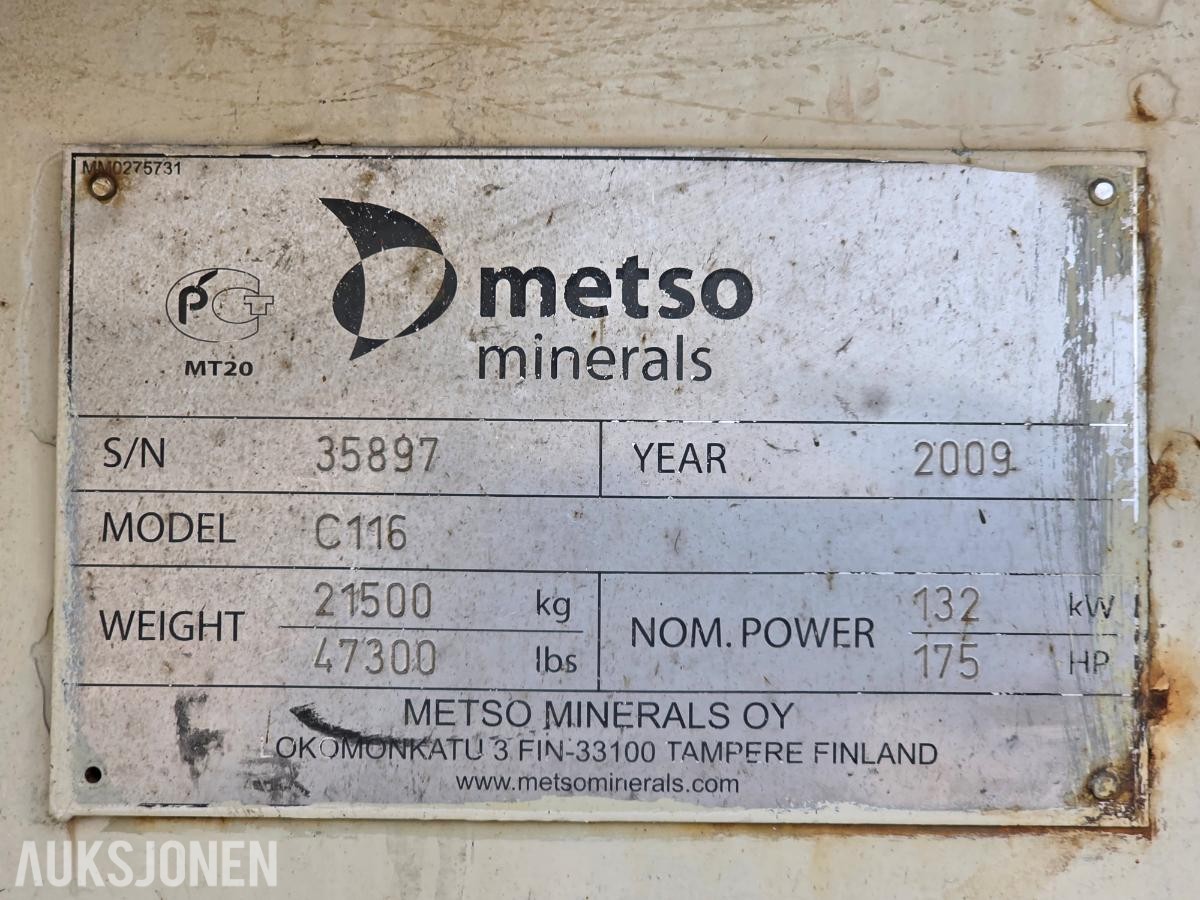 2009 Metso Lokotrack LT116 knuseverk