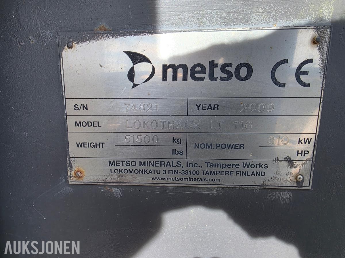 2009 Metso Lokotrack LT116 knuseverk