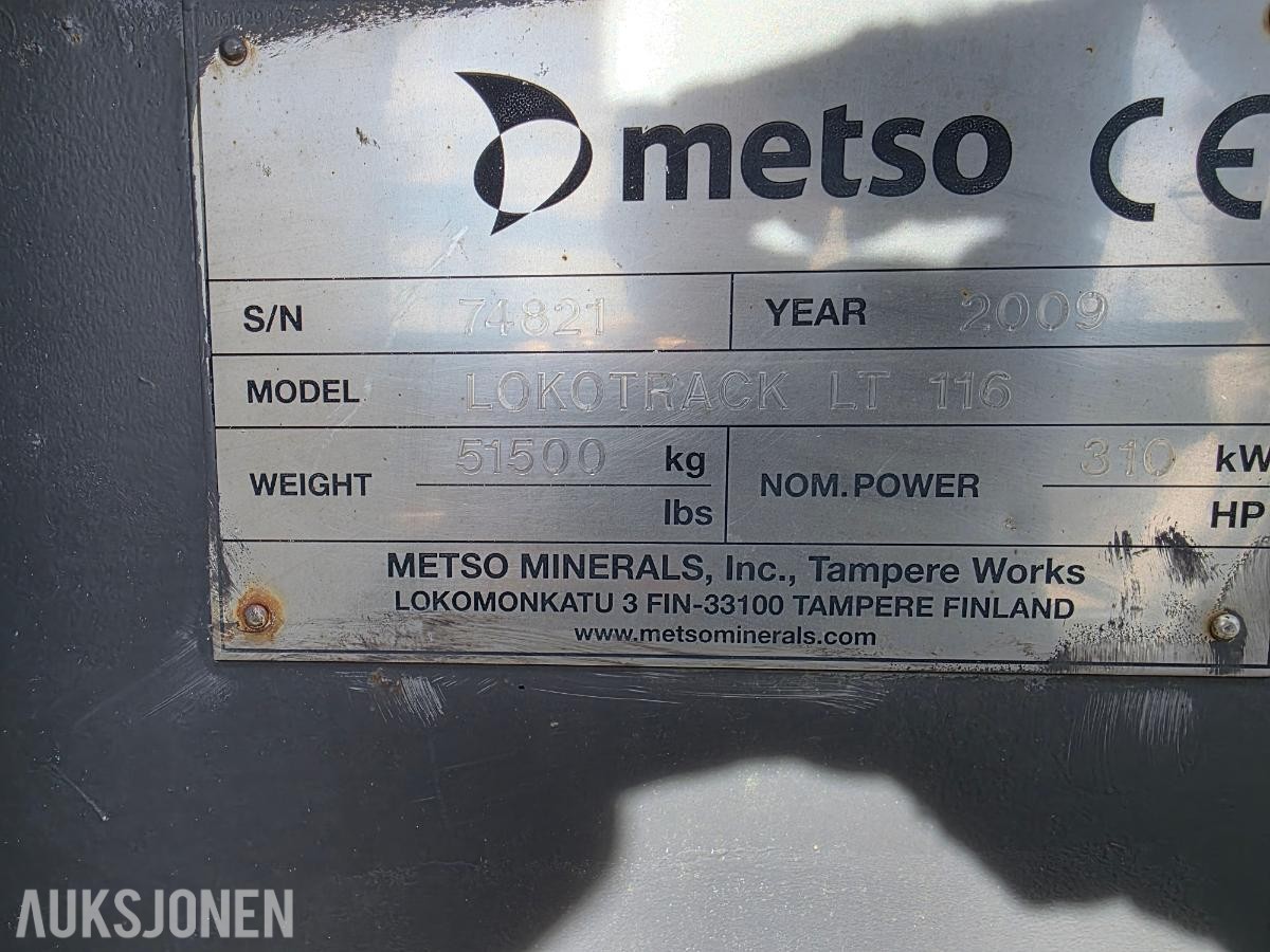 2009 Metso Lokotrack LT116 knuseverk