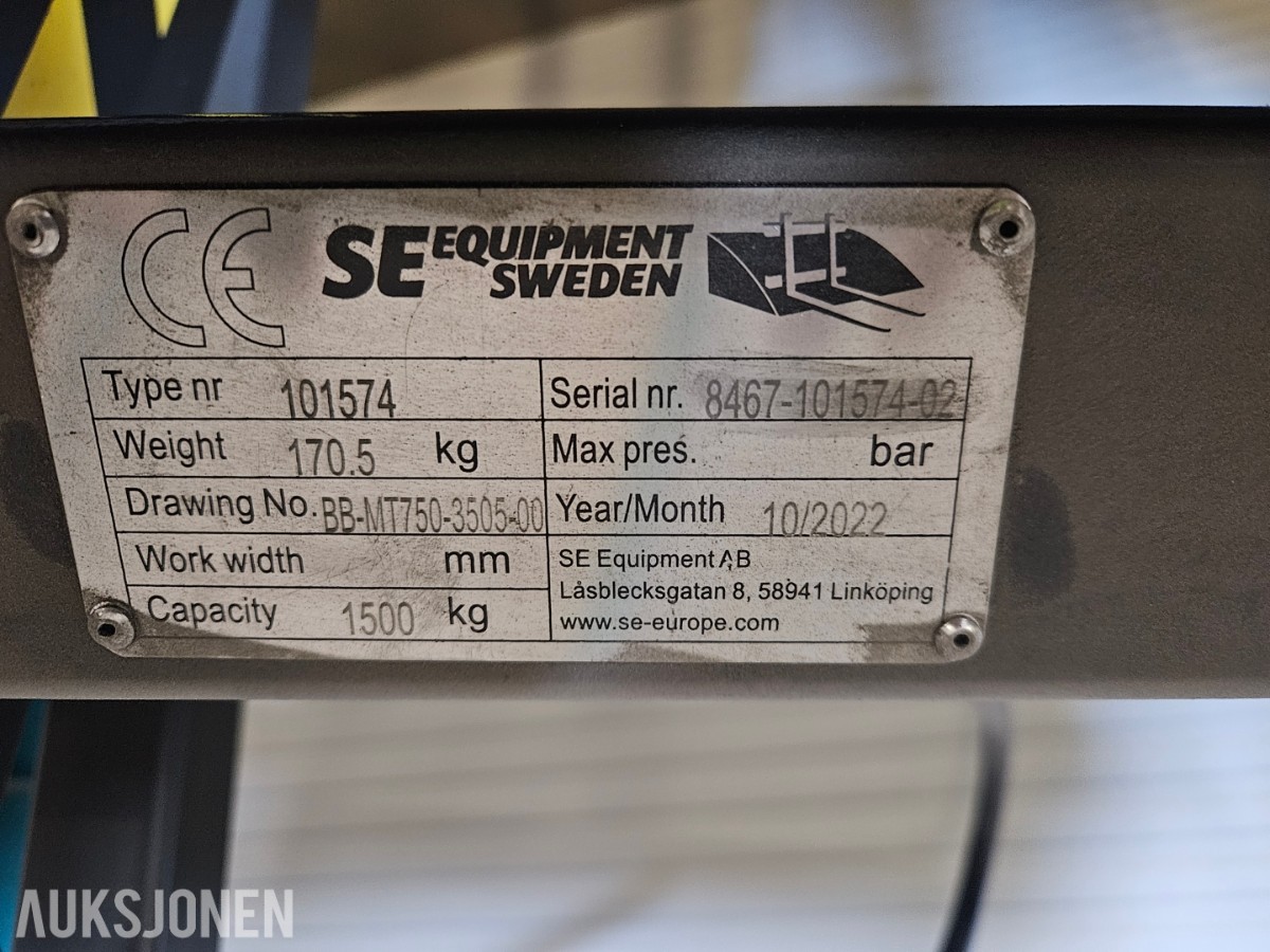 2022 Dobbel storsekkløfter - Manitou feste - 1500 kg