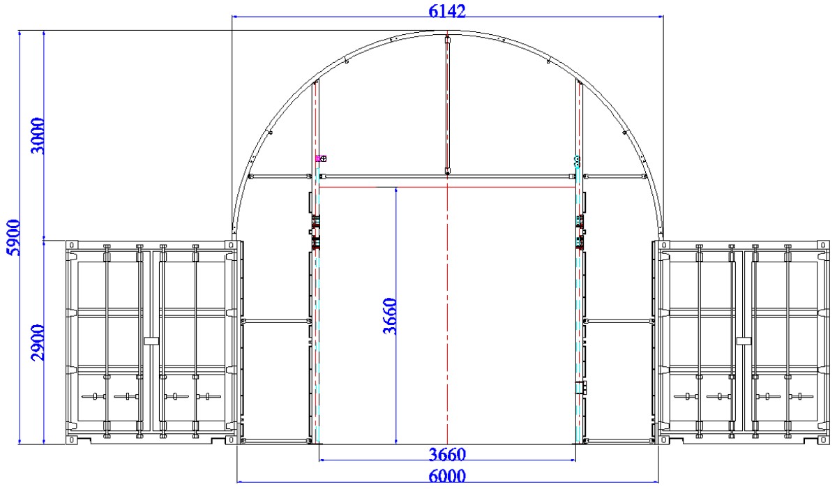2026 Containeroverbygg i stål/PVC