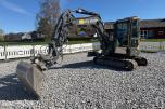 2018 Volvo ECR58D kort hekk minigraver - Engcon tiltrotator - Skjær - SMP 210L Pusseskuff - Tannskuffe - Smalskuff
