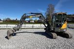 2018 Volvo ECR58D kort hekk minigraver - Engcon tiltrotator - Skjær - SMP 210L Pusseskuff - Tannskuffe - Smalskuff