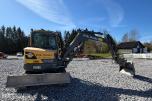 2018 Volvo ECR58D kort hekk minigraver - Engcon tiltrotator - Skjær - SMP 210L Pusseskuff - Tannskuffe - Smalskuff