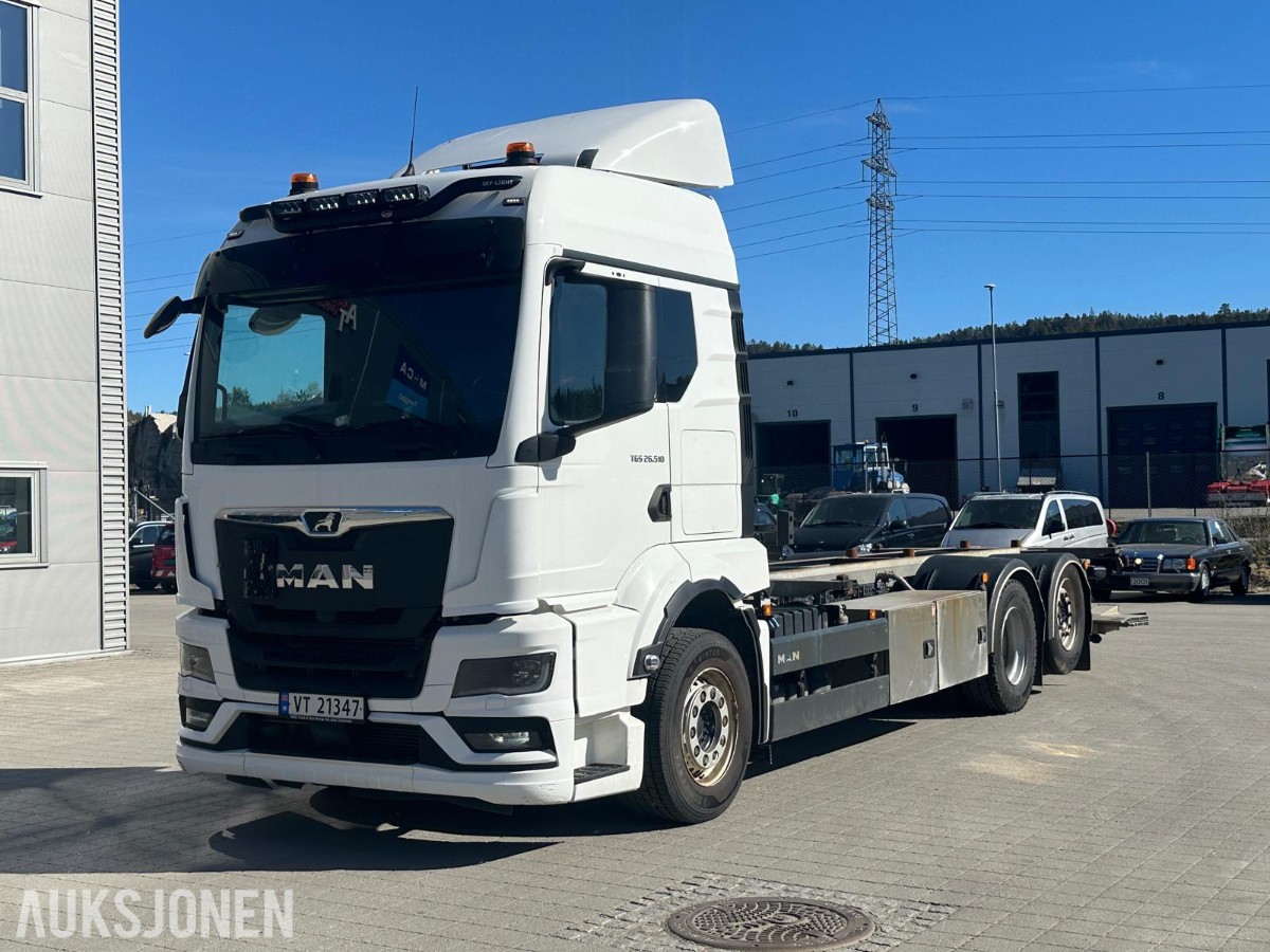 2023 MAN TGS 26.510 – Containerbil – 6x2 – Bakløft – EU-godkjent