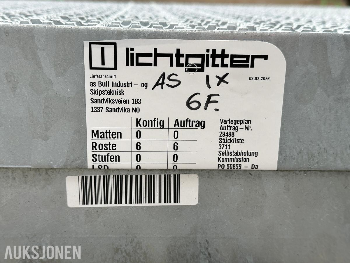 2 stk Kjørbare galvaniserte gitterrister 2784 x 960 mm