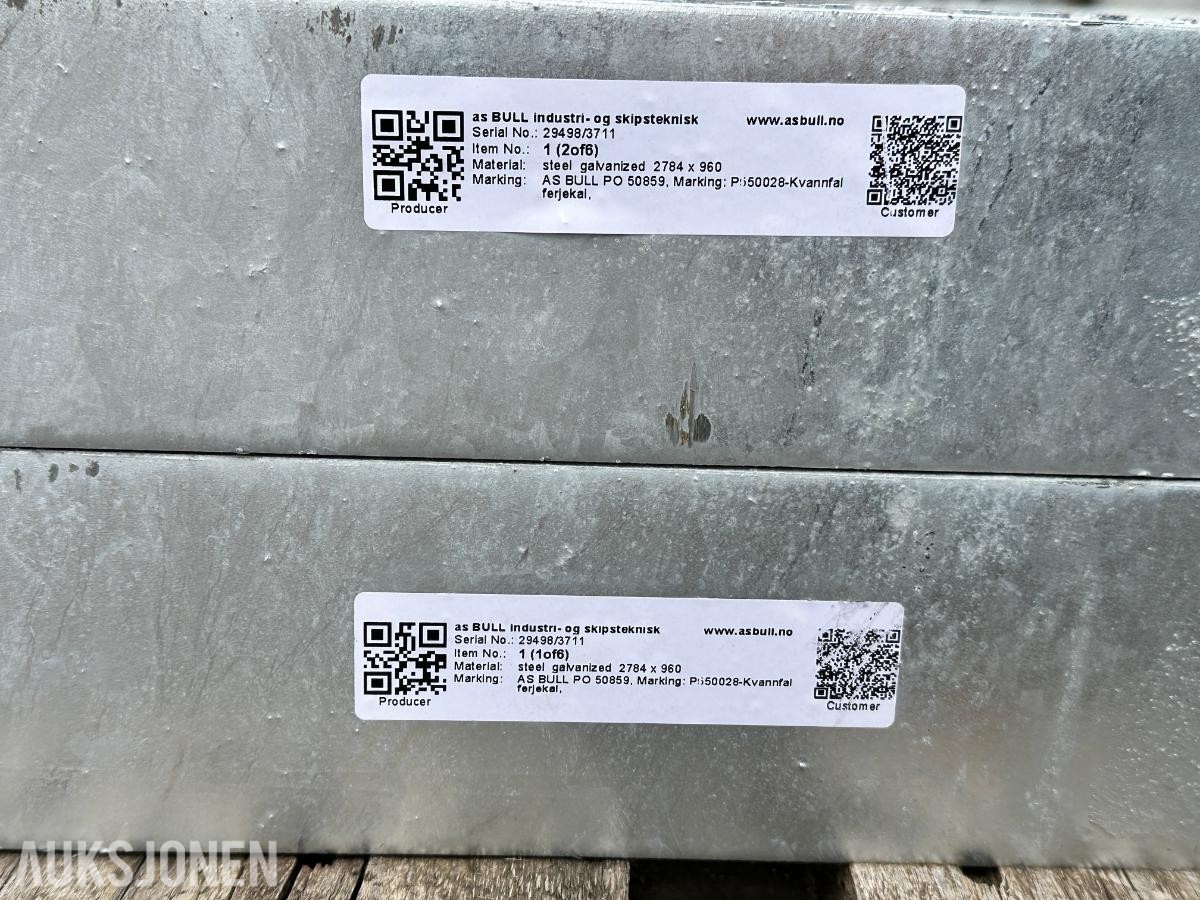 2 stk Kjørbare galvaniserte gitterrister 2784 x 960 mm