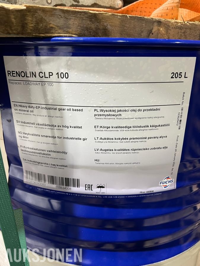 2025 FUCHS RENOLIN CLP 100 - 1 stk oljefat 205L