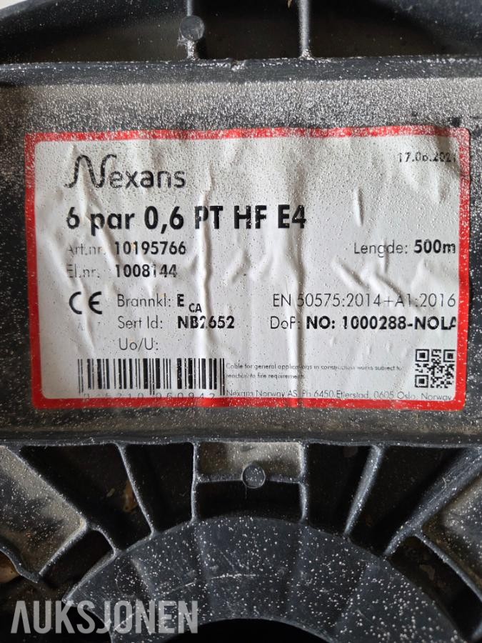 2 stk Kabel Nexans 6 par 0,6 PT HF E4