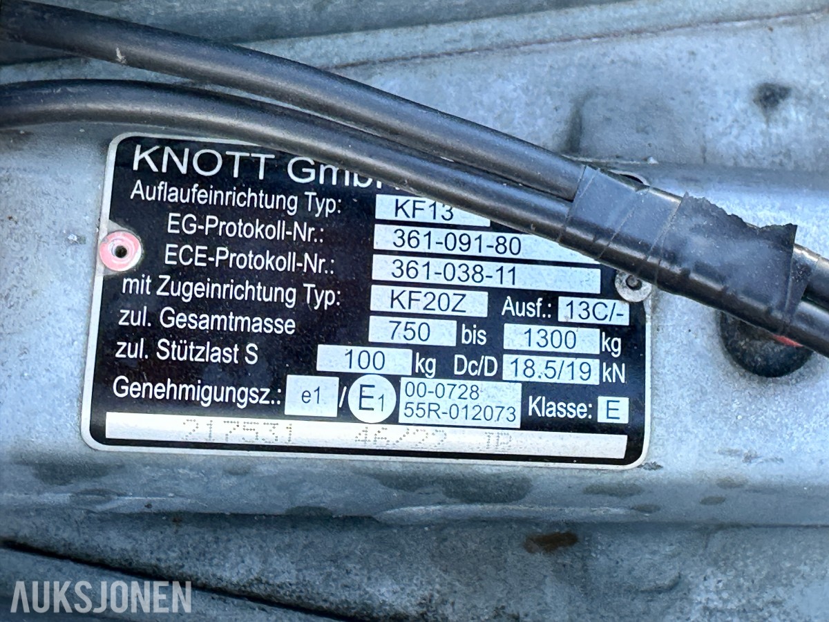2024 Tysse 6280H00 tilhenger – 1300 kg – høye karmer/netting