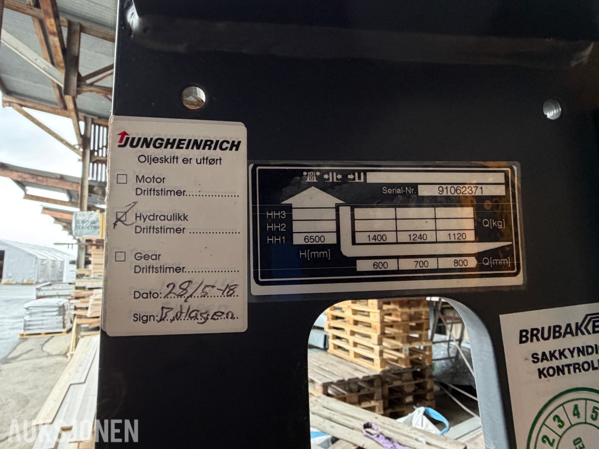 2010 Jungheinrich ETV 214 Skyvemasttruck