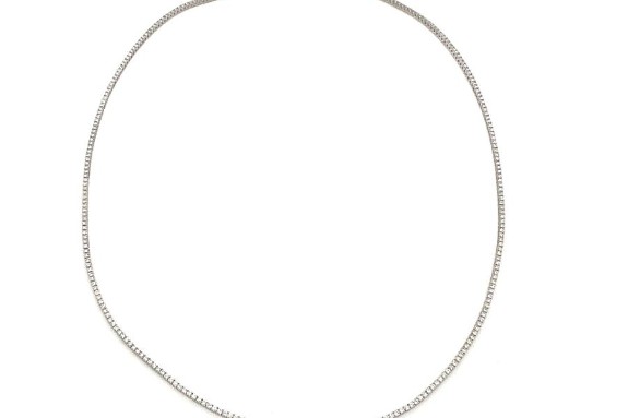 4,5ct Tennis kjede med diamanter i 585 HG - VEIL KR: 113.000,-