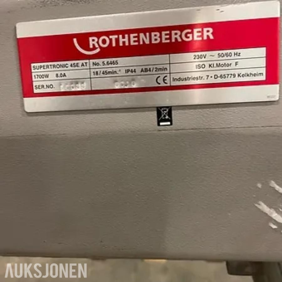 Rothenberger Supertronic 4SE Gjengemaskin