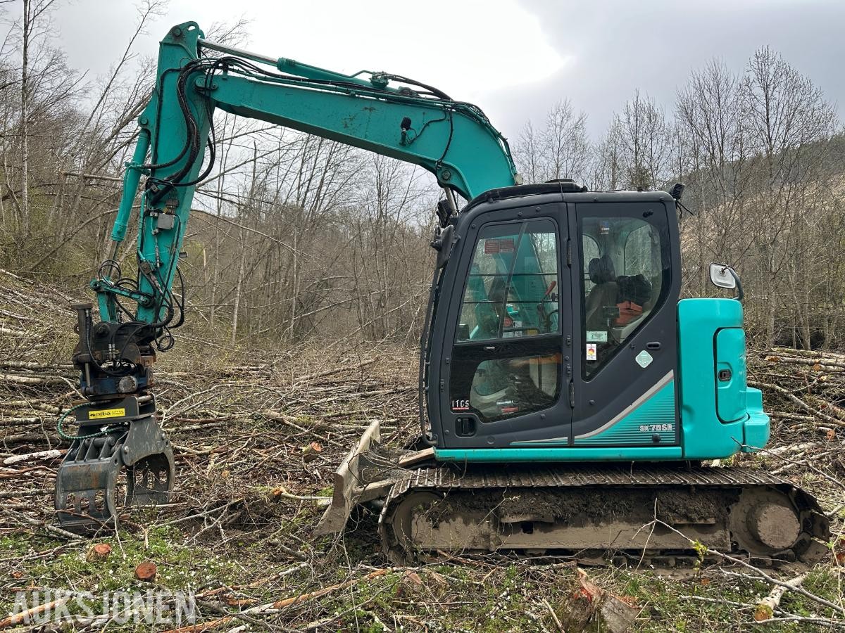2015 Kobelco SK75SR Gravemaskin | Rotortilt, tømmerklype og pusseskuffe |