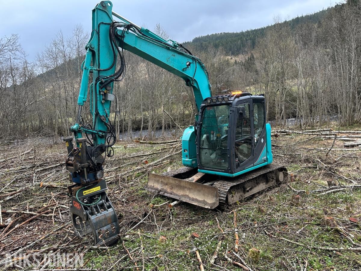 2015 Kobelco SK75SR Gravemaskin | Rotortilt, tømmerklype og pusseskuffe |
