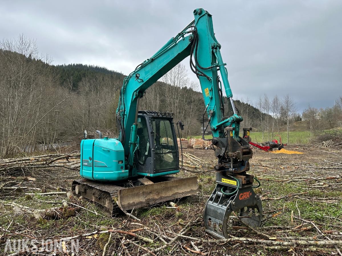 2015 Kobelco SK75SR Gravemaskin | Rotortilt, tømmerklype og pusseskuffe |
