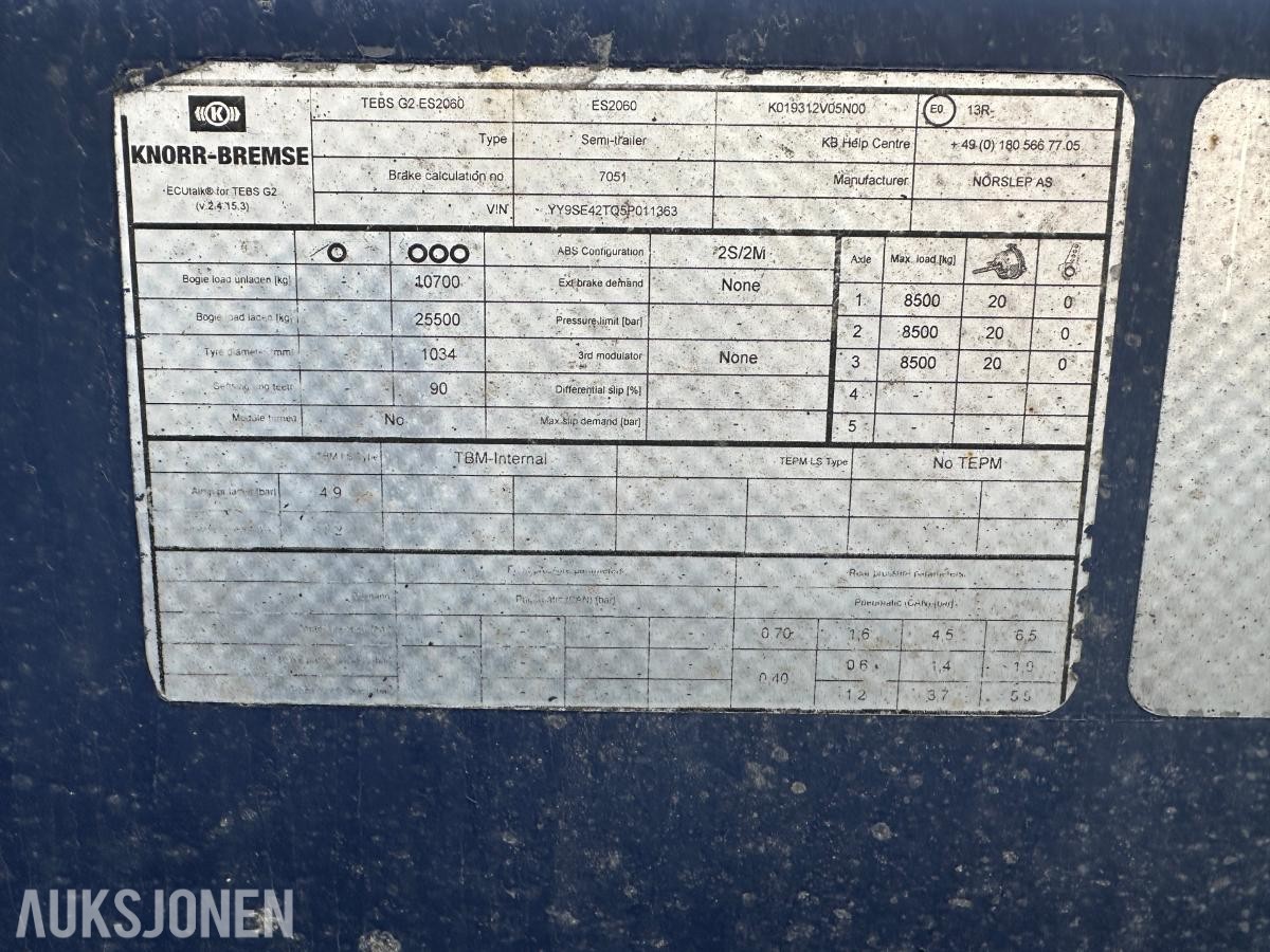 2015 Nor Slep E-42TQ Asfaltsemi / Tippsemi 