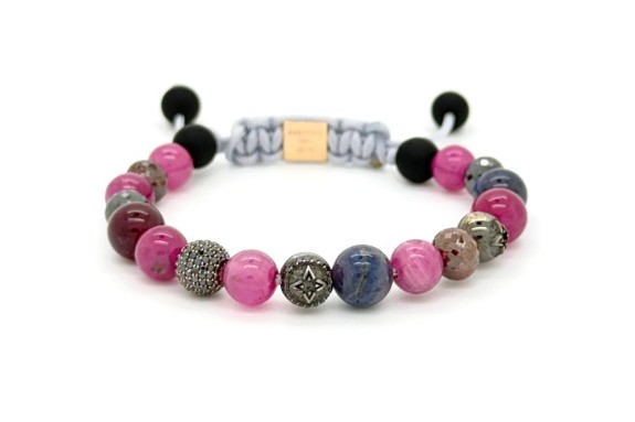 ARKTOUS BEADS ARMBÅND I 14K GULL, SAFIRER, DIAMANTER OG RUBIN VEIL KR: 107 000,-