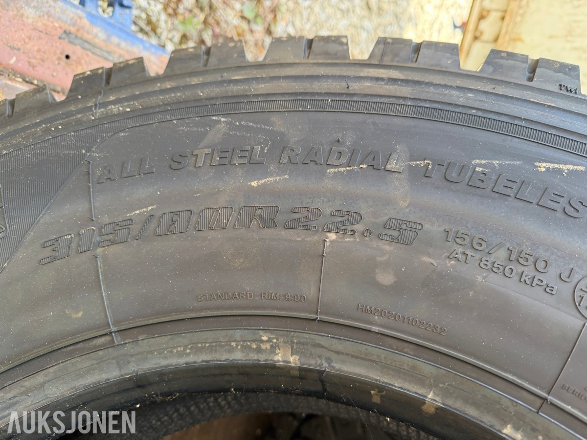 8 stk Jinju JD758 Anleggsdekk til lastebil – 315/80R22.5
