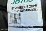 8 stk Jinju JD758 Anleggsdekk til lastebil – 315/80R22.5