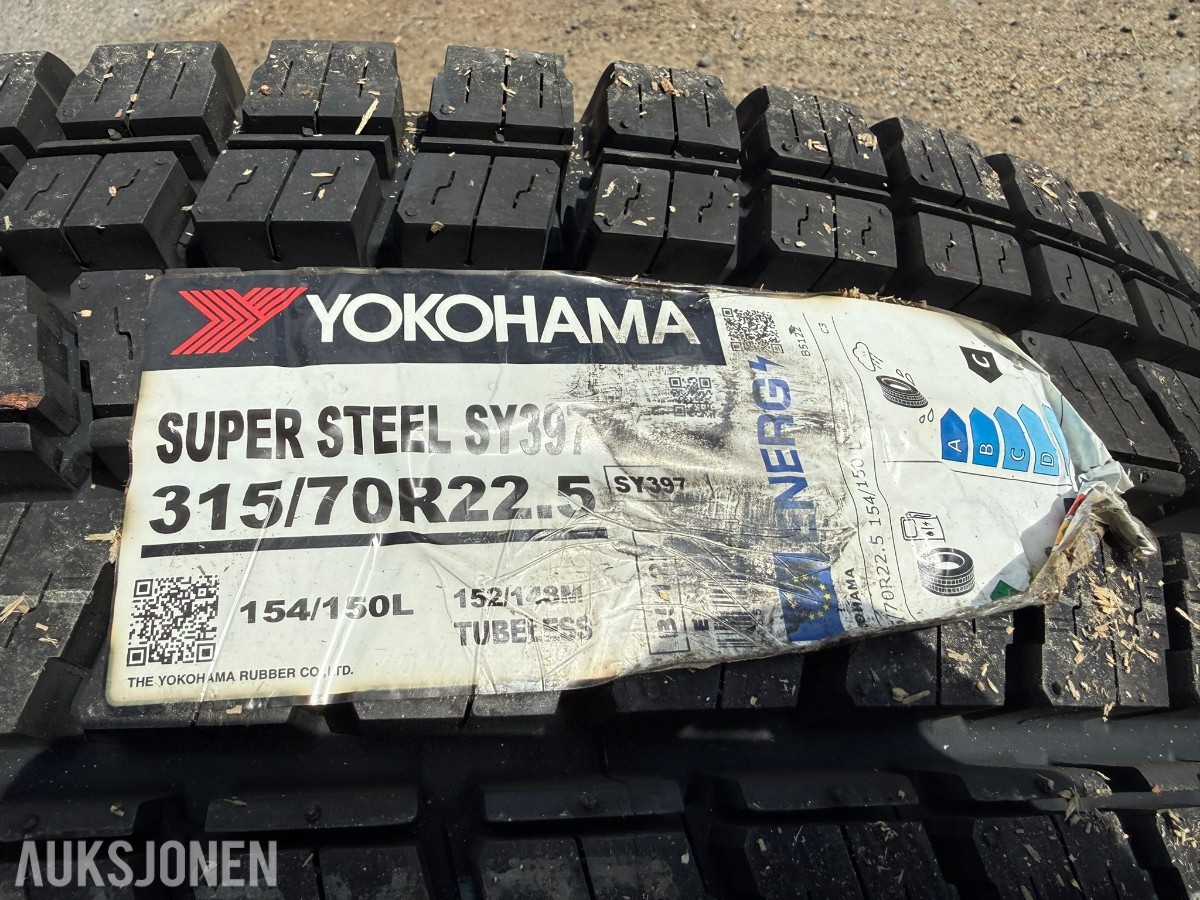 8 stk Yokohama SY397 lastebildekk – 315/70R22.5