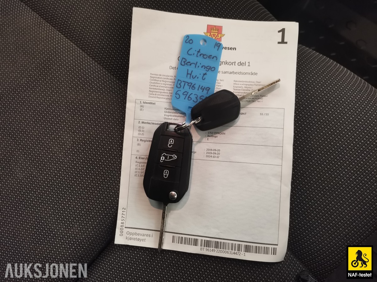 2019 Citroen Berlingo BlueHDI 131 HK L1 AUT SKYVEDØRER PARKERINGSSENSORER