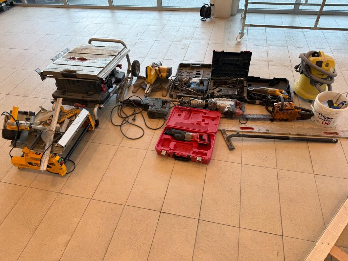 Stor verktøypakke – DeWalt, Bosch, Metabo, Milwaukee og Kärcher
