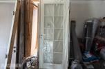 Dør med karm / 90x220cm / Hvit / Glass og sprosser