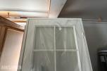 Dør med karm / 90x220cm / Hvit / Glass og sprosser