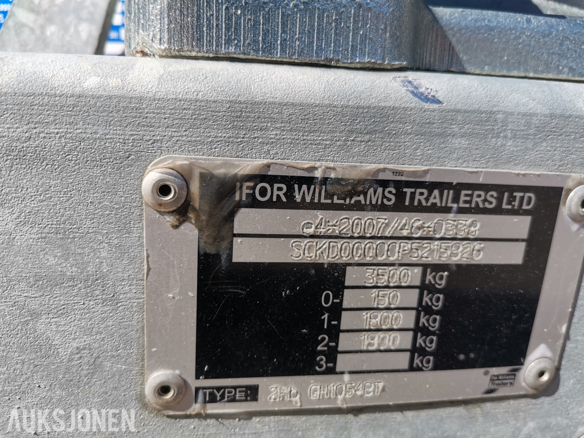 2023 Ifor Williams GH1054BT maskinhenger 3500 kg