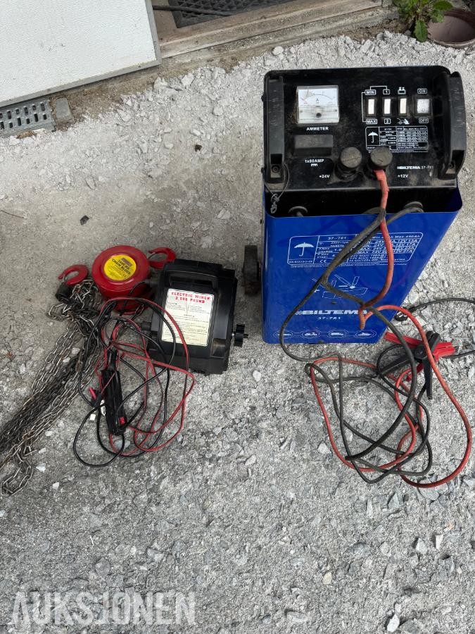 Vinsj, talje og batterilader Brukt