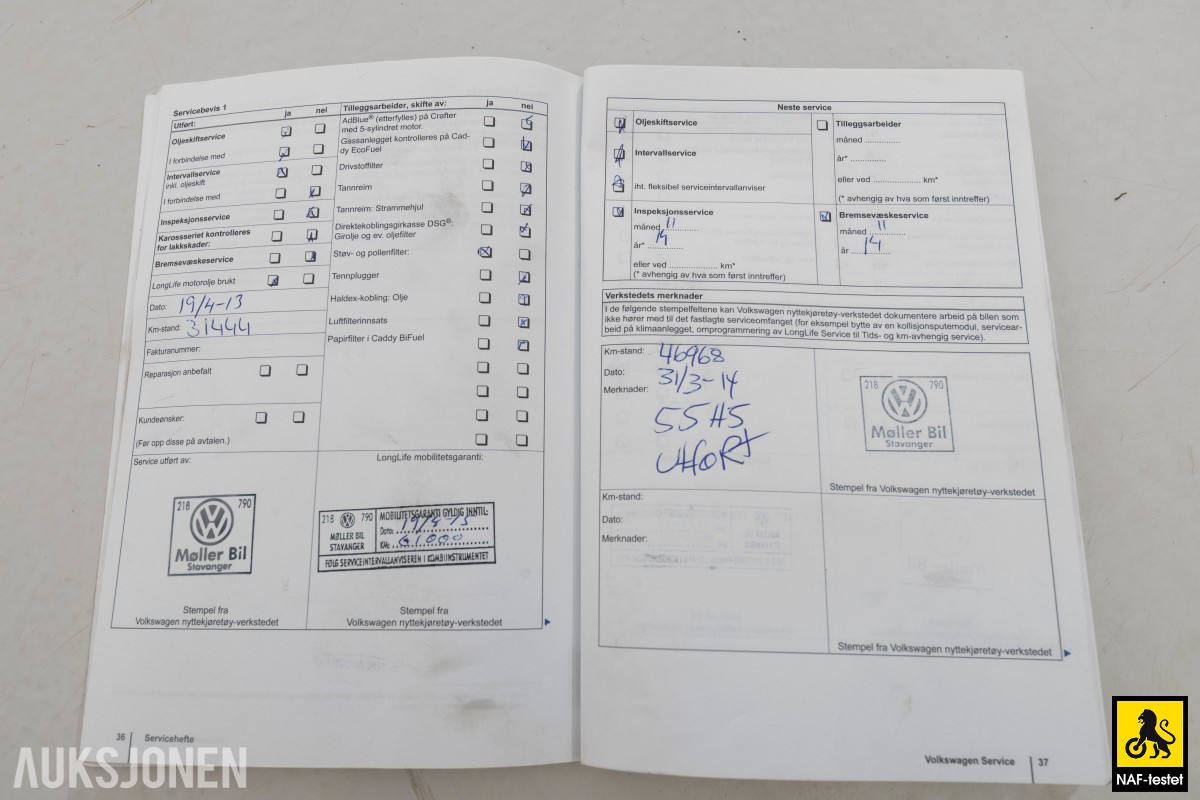 2012 Volkswagen CADDY MAXI 2.0 GASSDRIFT TILHENGERFESTE INNREDNING KUNSTLÆR