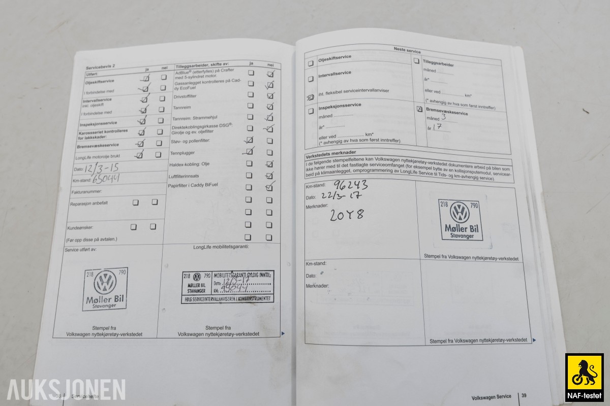2012 Volkswagen CADDY MAXI 2.0 GASSDRIFT TILHENGERFESTE INNREDNING KUNSTLÆR