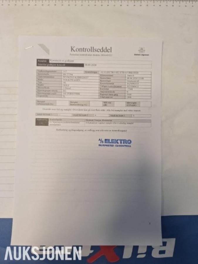 2011 Volkswagen Golf 1.6 Diesel, Automat, EU OK til 03.2028