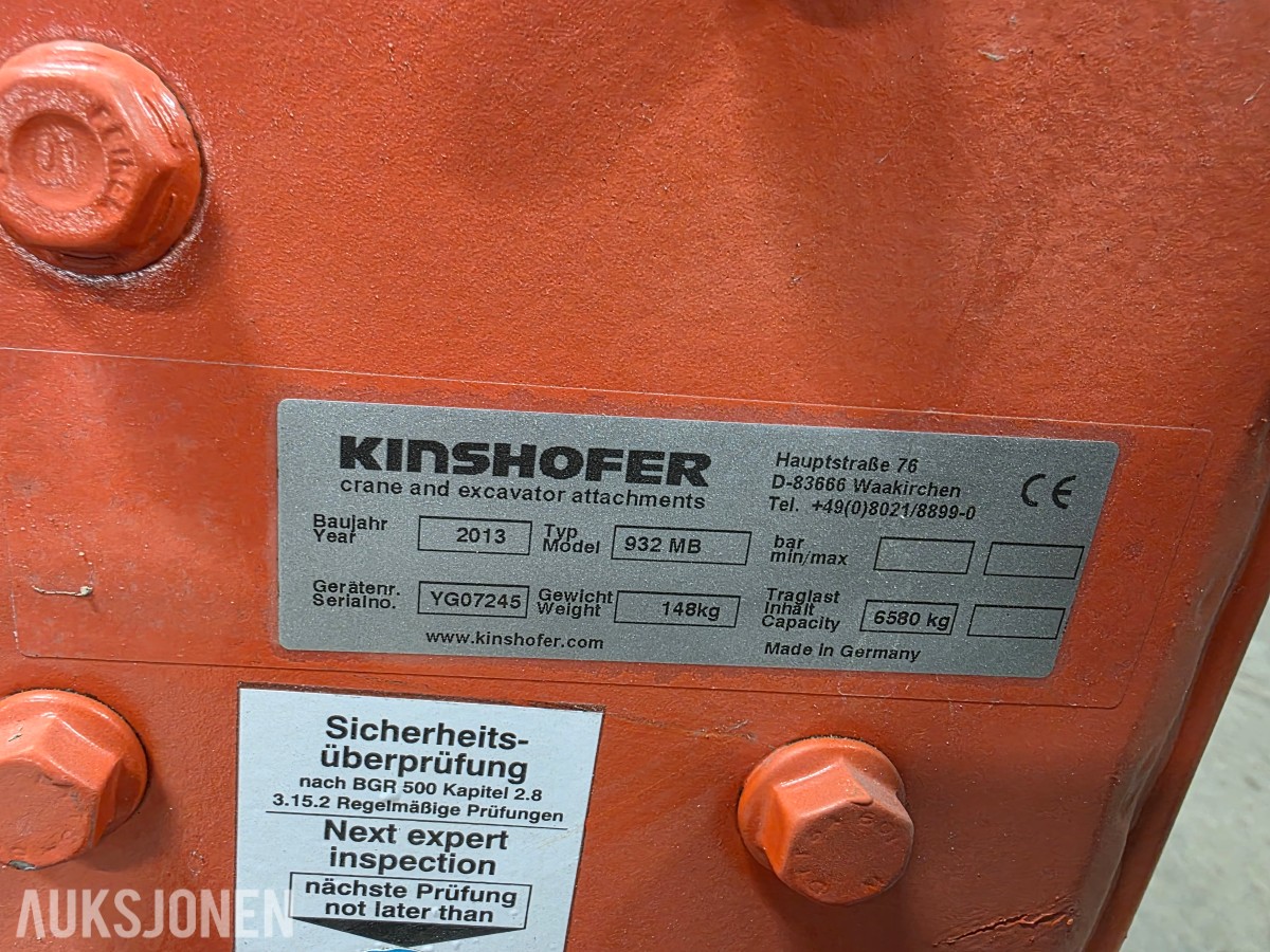 2013 Kinshofer/Palfinger Equipment 932 MB kranblokktenger 2 stk