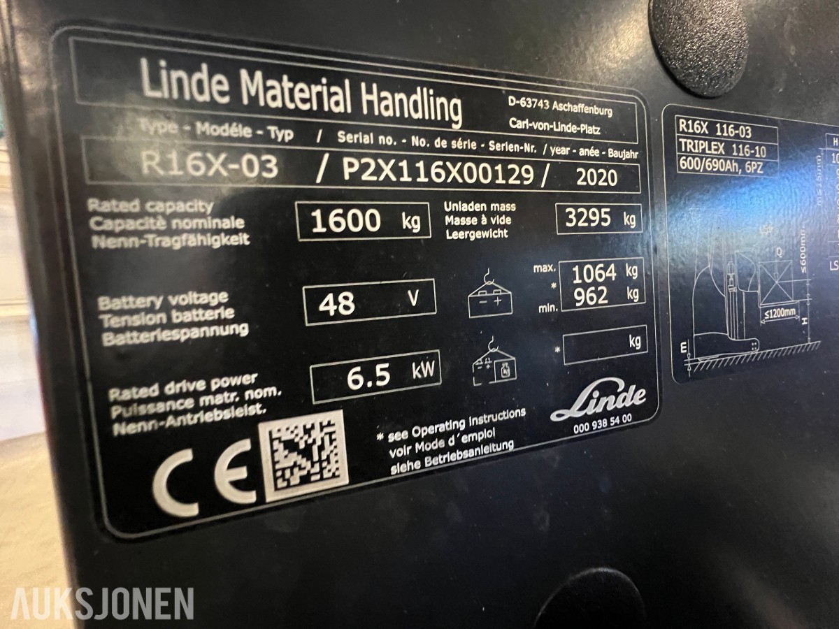 2020 Linde truck R16X