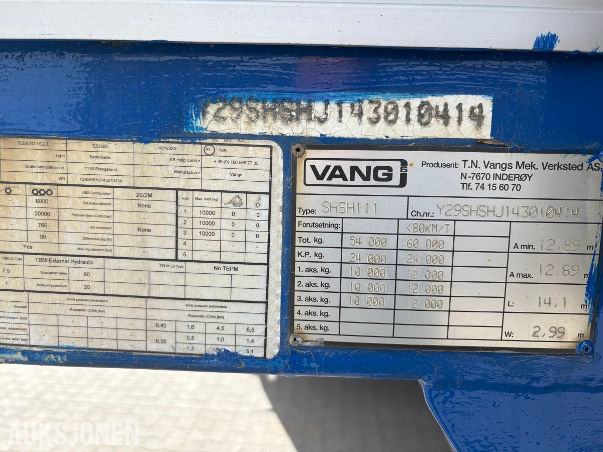 2014 Vang 3 akslet maskin tralle