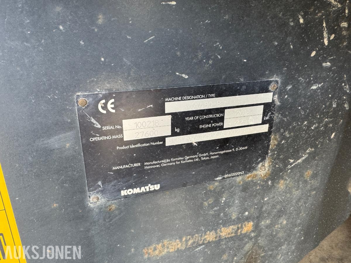 2018 Komatsu WA480-8 Hjullaster - Spakstyring - klargjort 3 funksjon