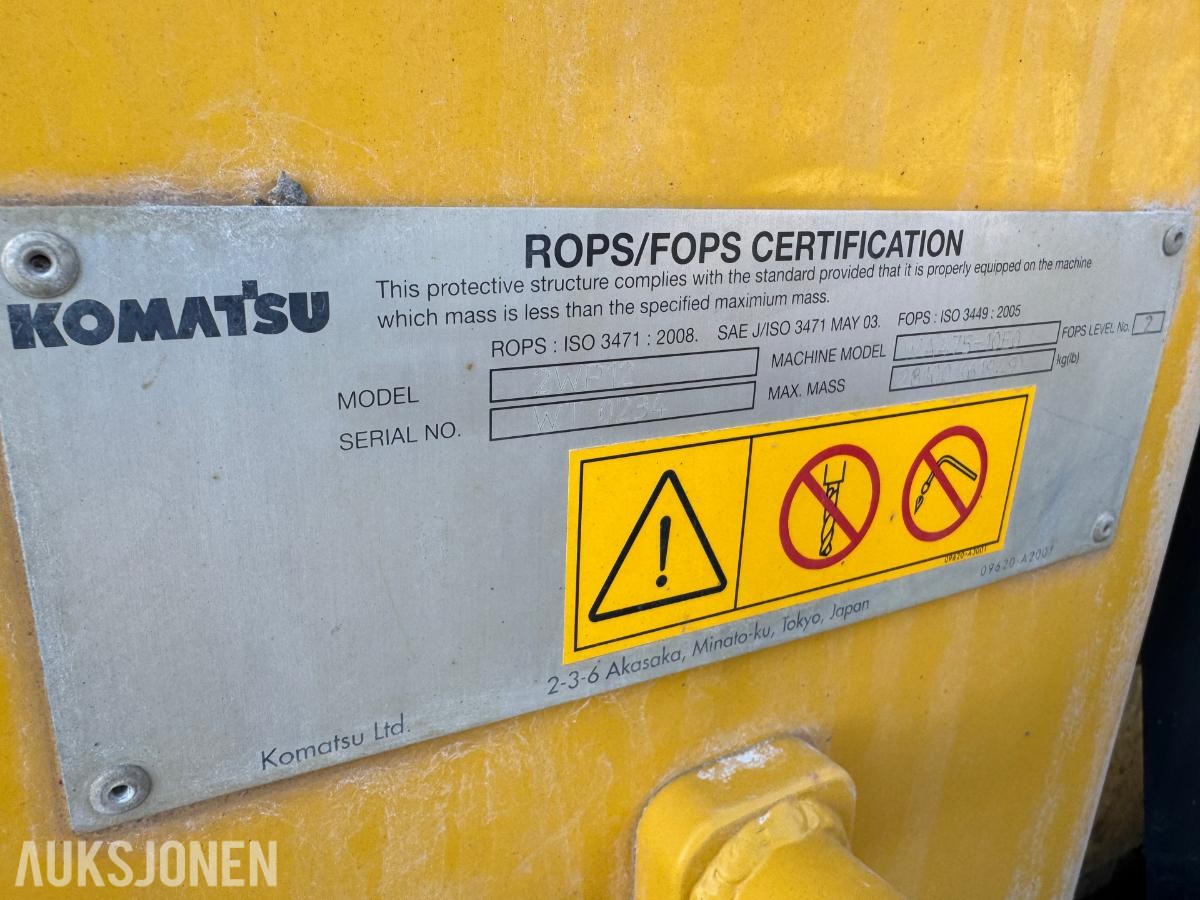 2020 Komatsu WA475 HJULLASTER - 5000L SKUFFE